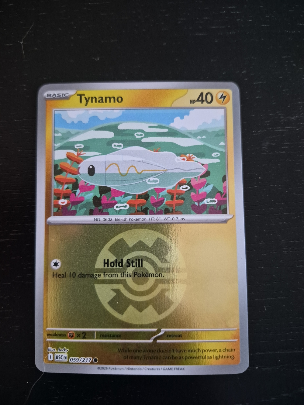 Tynamo Pokémon Holographic Promo Card - Yellow Lightning